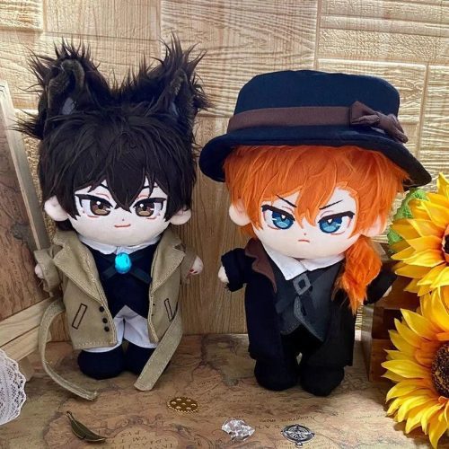 20Cm Bungo Stray Dogs Dazai Osamu & Nakahara Chuuya Stuffed Plushie Outfit Changeable