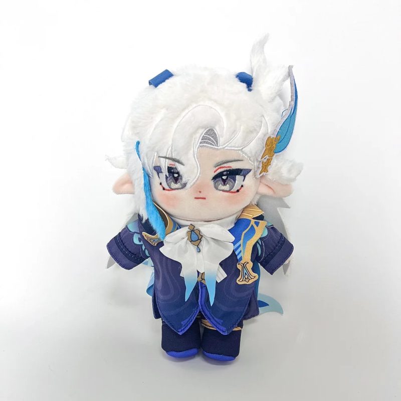 20Cm Genshin Impact Neuvillette Plush Cute Doll Outfit Changeable Naked Doll+Outfit 玩偶