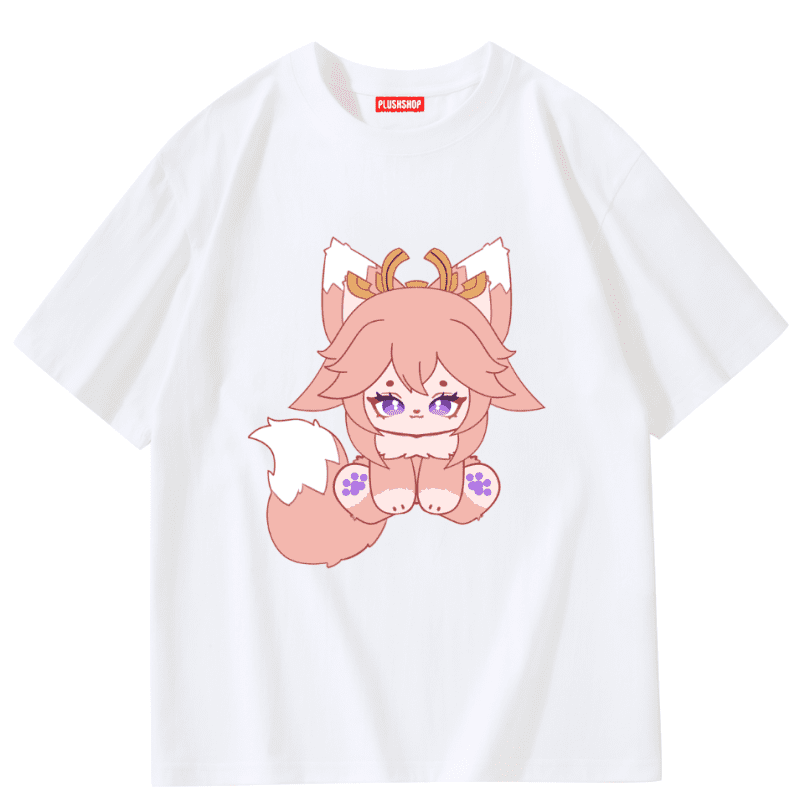 Yae Miko Meow Creative Hoodie/T-Shirt Genshin T-Shirt / S 衣服