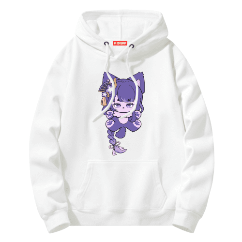 Raiden Meow Creative Hoodie/T-Shirt Genshin Hoodie / S 衣服