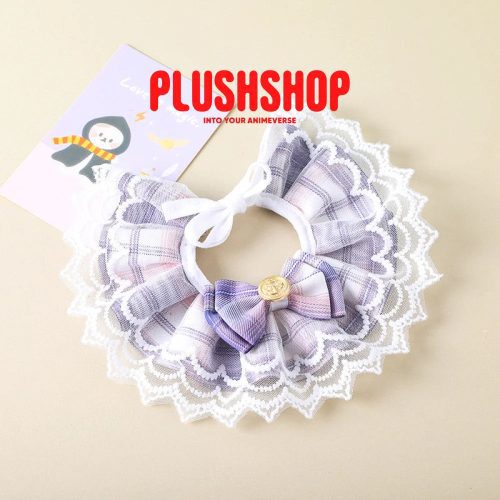 Elegant Lace Bow Scarf For Meow Plush B