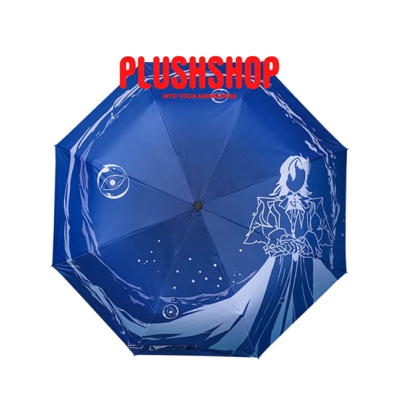 Genshin Furina Compact Folding Umbrella Neuvillette Auto Windproof Travel With 10 Ribs 雨伞