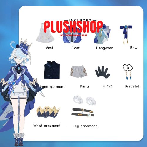 Genshin Impact Furina Cosplay Outfit Clohes Wig White Without Hat / Xs 衣服套装