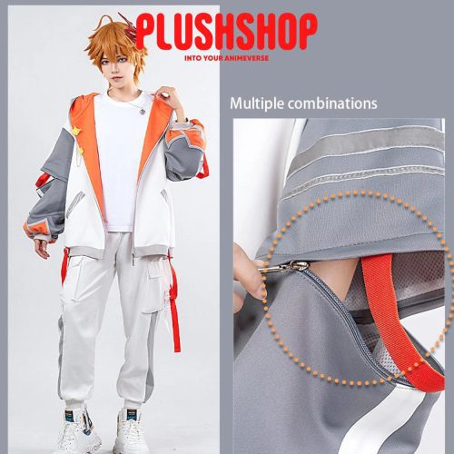 genshin impact tartaglia zhongli theme costume cosplay casual wearing outfit coat wai tao 400