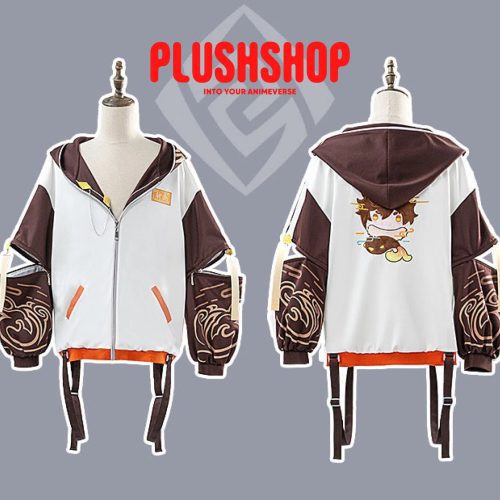 genshin impact tartaglia zhongli theme costume cosplay casual wearing outfit coat wai tao 444