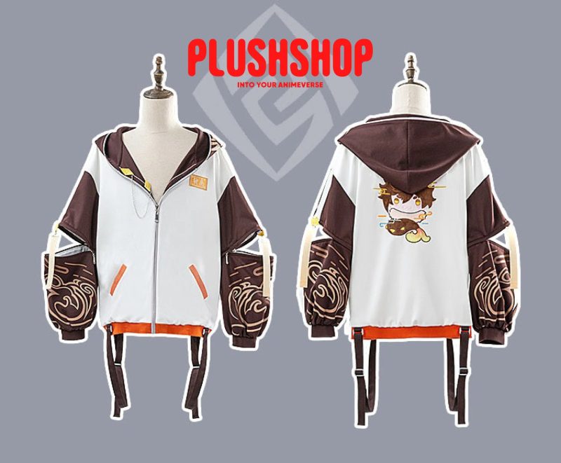 genshin impact tartaglia zhongli theme costume cosplay casual wearing outfit coat wai tao 444