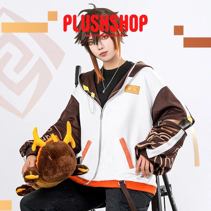 genshin impact tartaglia zhongli theme costume cosplay casual wearing outfit coat wai tao 753