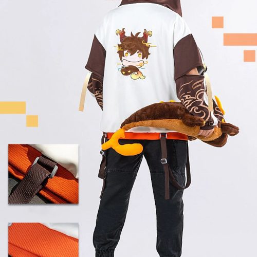 genshin impact tartaglia zhongli theme costume cosplay casual wearing outfit coat wai tao 789