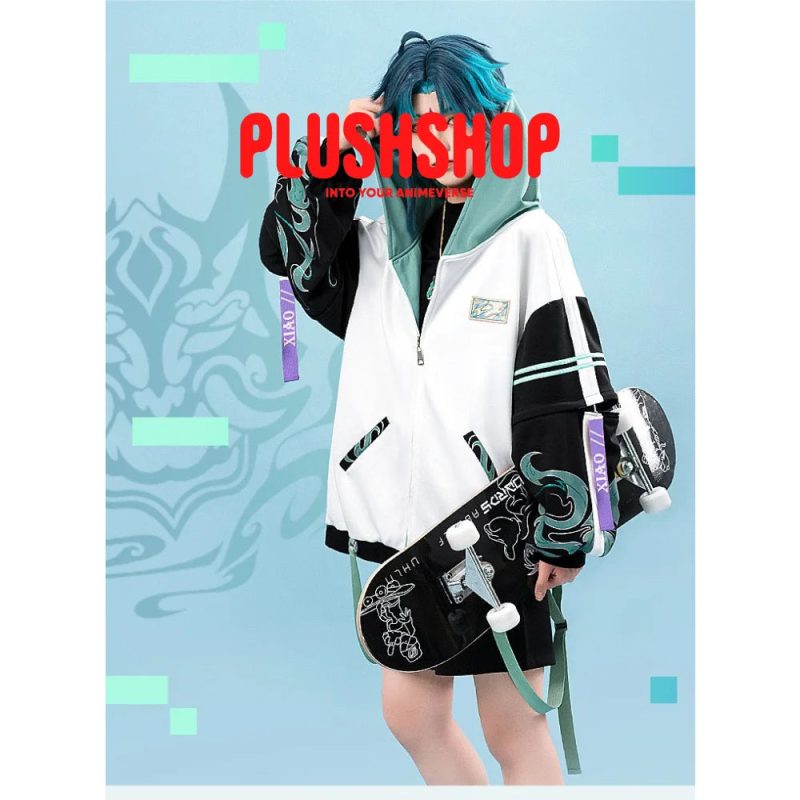 genshin impact xiao wanderer theme costume cosplay casual wearing outfit coat wai tao 468