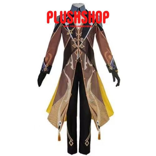 genshin impact zhongli cosplay costume full set wig 957